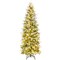 Pre-lit Artificial Christmas Tree Snow Flocked Hinged-7.5 Feet